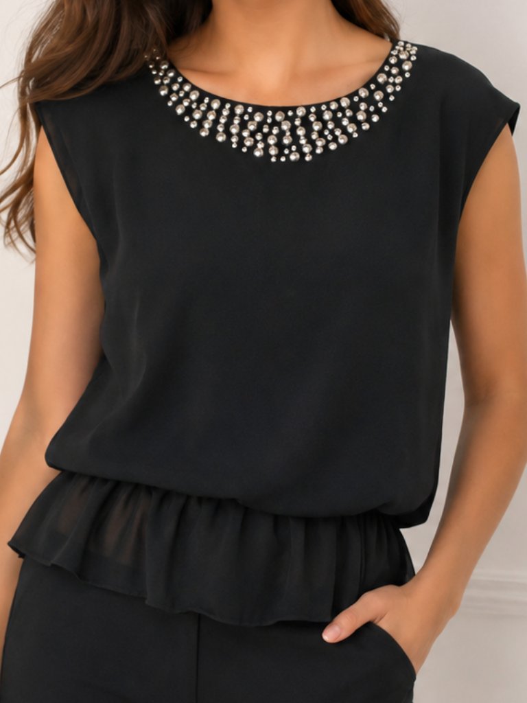 Kenneth Cole Ny Black Sheer Sleeveless Blouse Size 6